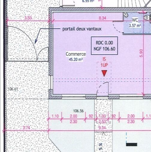 Local commercial à Ozoir la ferrière de 45 m²