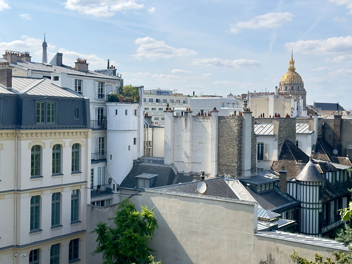 Studio avec vue sur les Invalides et Tour Eiffel