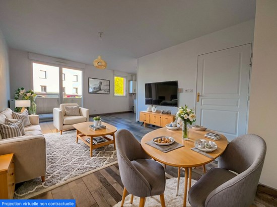 F2 de 49,45m2 avec terrasse et parking à Le Petit Quevilly