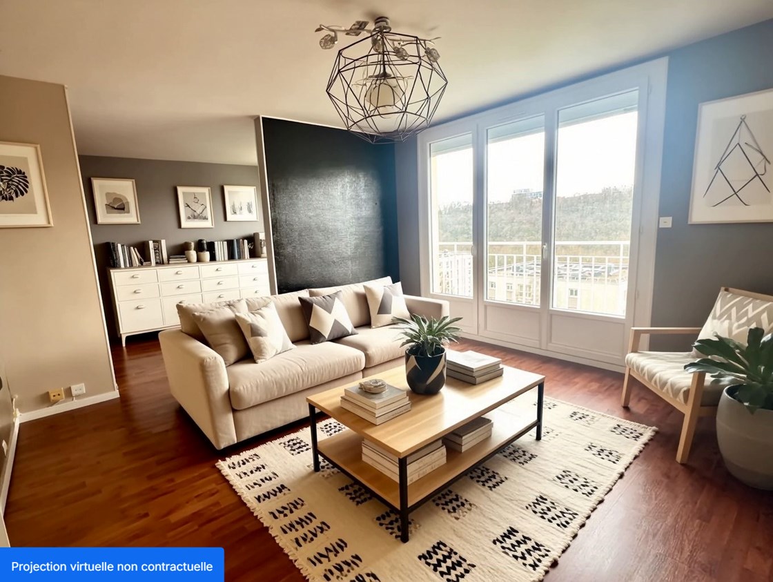 Quartier VALLON SUISSE: F4 lumineux avec  cave et parking