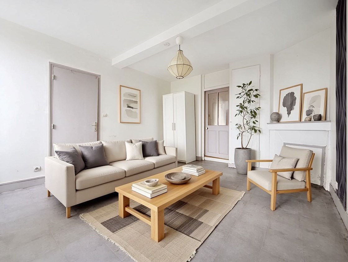 Appartement F2 avec parking et courette à Rouen rive droite