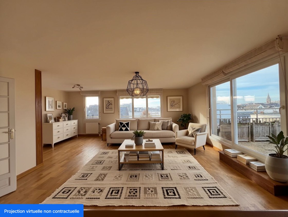 Appartement Rouen 4 pièces 103 m2 avec terrasse et parking double!