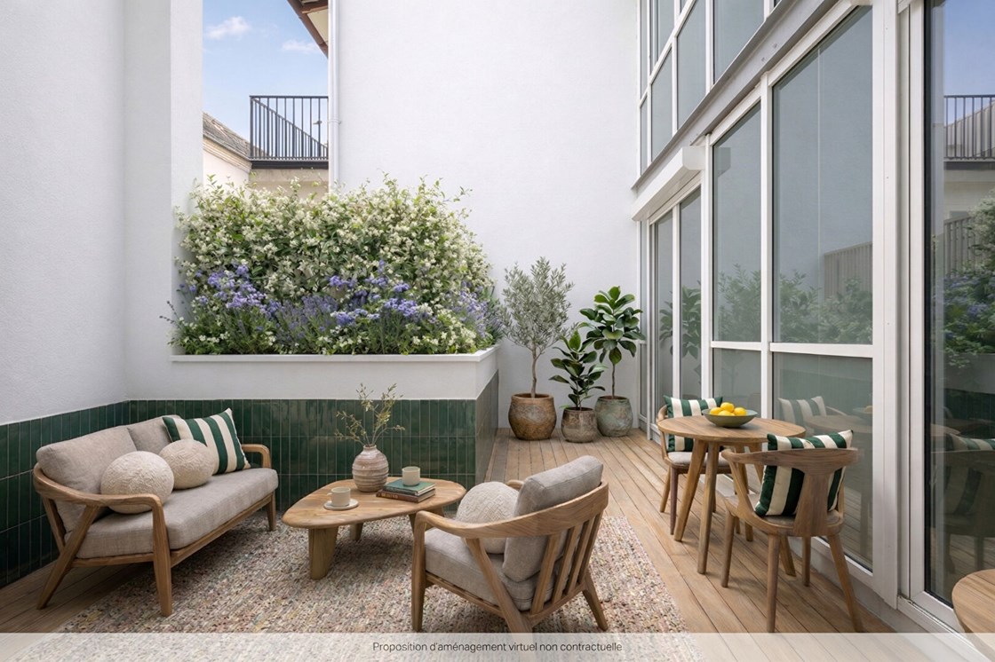 Square du Temple - 4 pièces - Terrasse