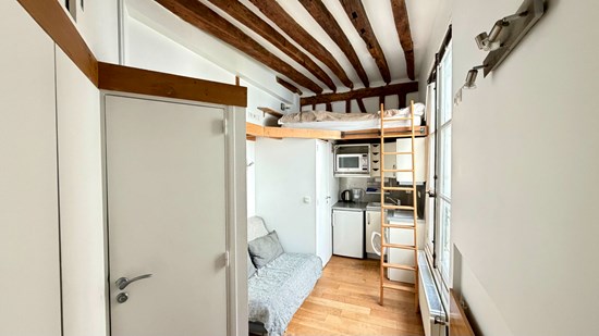 Marais / rue Charlot - Studio en bon état et au calme sur cour végétalisée