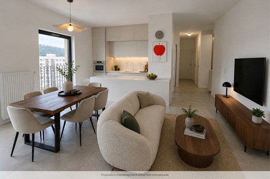 T4 contemporain - 3 chambres - vue panoramique - Lyon 2ème Confluence