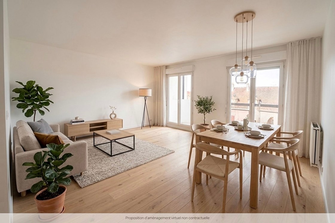 Charmant 3 pièces traversant avec deux balcons - Proche RER E