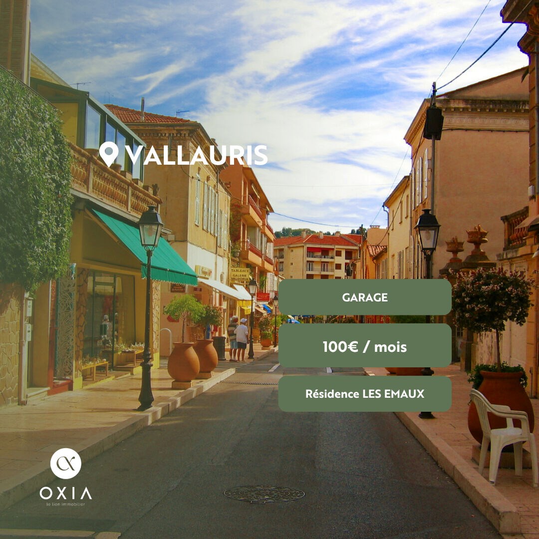 A la location un garage proche du centre de Vallauris